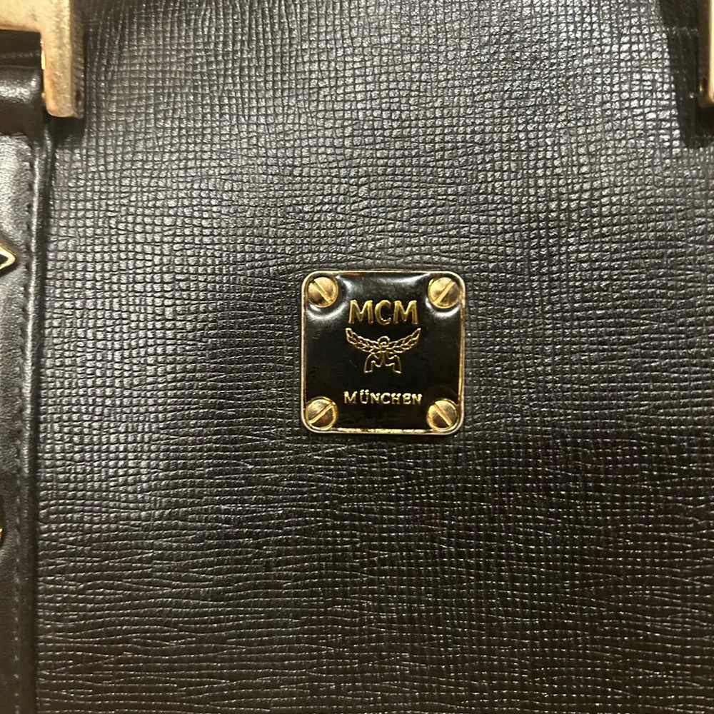 MCM Mini / Small Boston Satchel – Black Leather (München Plaque) - Picture 2 of 10